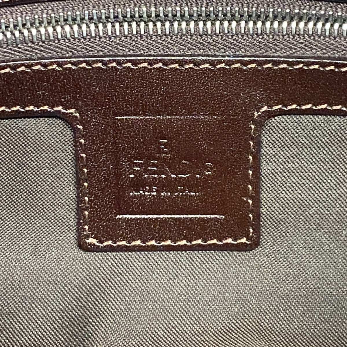 【5he4607-h】フェンディ ハンドバッグ ズッカ ナイロンキャンバス ブラウン シルバー金具【中古】レディース