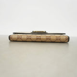 【5he4646】グッチ 長財布 GGクリスタル 231841 コーティングキャンバス ベージュ ブラウン ゴールド金具【中古】レディース