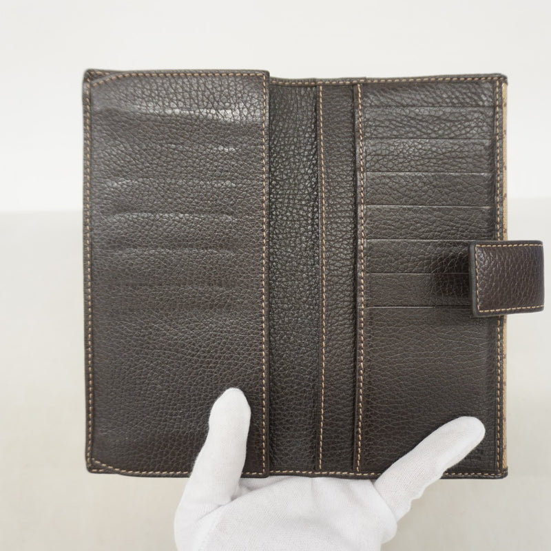 【5he4646】グッチ 長財布 GGクリスタル 231841 コーティングキャンバス ベージュ ブラウン ゴールド金具【中古】レディース