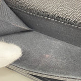 【5he4656-h】シャネル 三つ折り財布 マトラッセ キャビアスキン ブラック シャンパンゴールド金具【中古】レディース