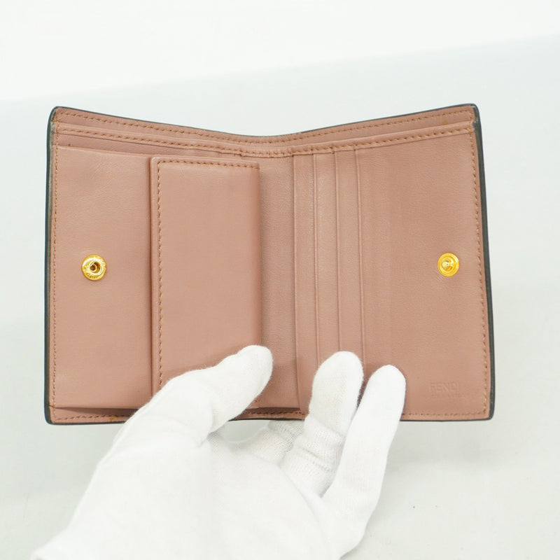 【5he4682-h】フェンディ 財布 エフイズフェンディ レザー ピンクベージュ ゴールド金具【中古】レディース