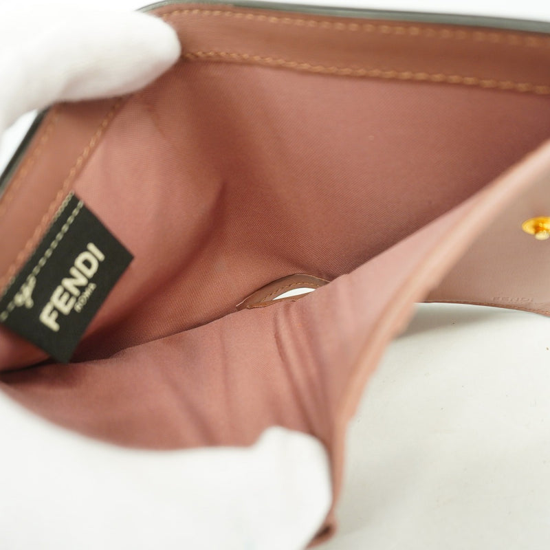 【5he4682-h】フェンディ 財布 エフイズフェンディ レザー ピンクベージュ ゴールド金具【中古】レディース