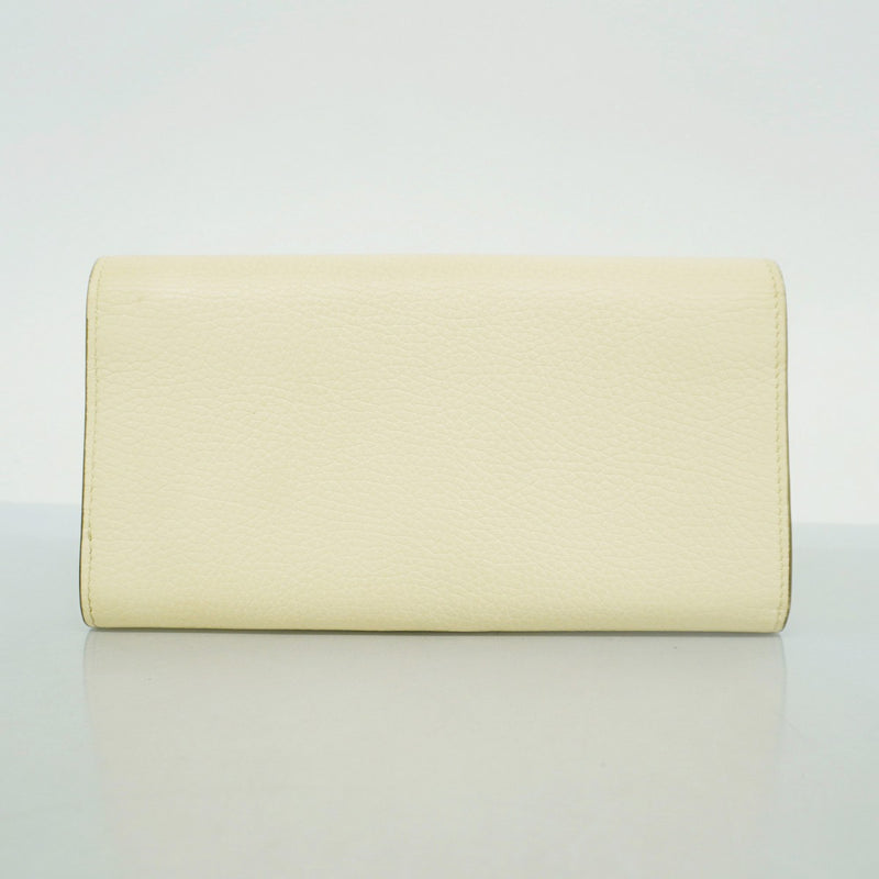 【5he4688-h】グッチ 長財布 GGマーモント 779776 レザー アイボリー ゴールド金具【中古】レディース