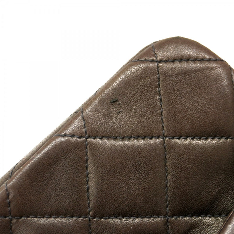 【5he4711-h】シャネル ショルダーバッグ マトラッセ Wフラップ Wチェーン ラムスキン ブラック ゴールド金具【中古】レディース