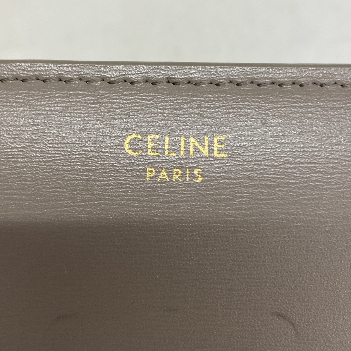 【5he4736-h】セリーヌ 三つ折り財布 トリオンフ レザー ブラウン ゴールド金具【中古】レディース