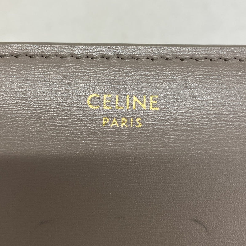 【5he4736-h】セリーヌ 三つ折り財布 トリオンフ レザー ブラウン ゴールド金具【中古】レディース