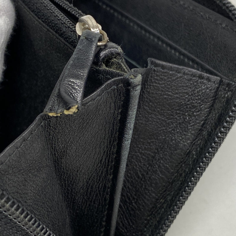 【5he4740-h】シャネル 長財布 キャビアスキン ブラック シルバー金具【中古】レディース