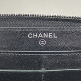 【5he4740-h】シャネル 長財布 キャビアスキン ブラック シルバー金具【中古】レディース
