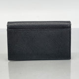 【5he4805-h】プラダ カードケース サフィアーノ レザー ブラック ゴールド金具【中古】メンズ レディース ユニセックス