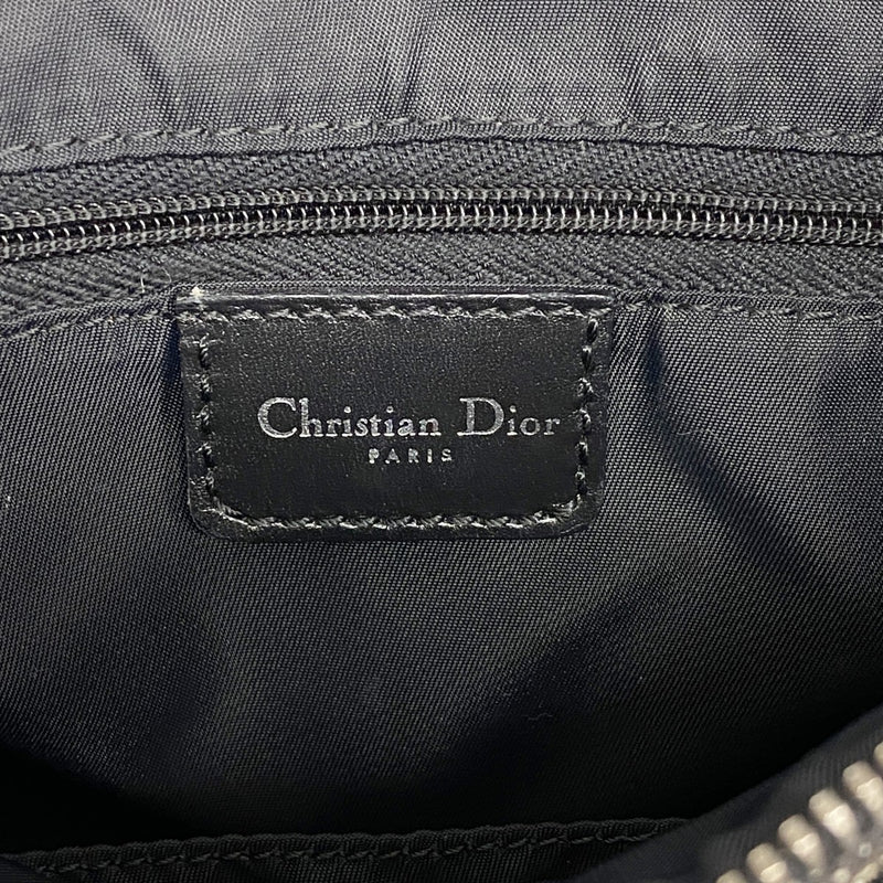 【5he4822-h】クリスチャンディオール ハンドバッグ トロッター キャンバス レザー ブラック シルバー金具【中古】レディース