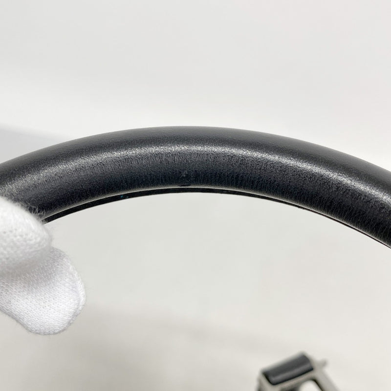 【5he4822-h】クリスチャンディオール ハンドバッグ トロッター キャンバス レザー ブラック シルバー金具【中古】レディース