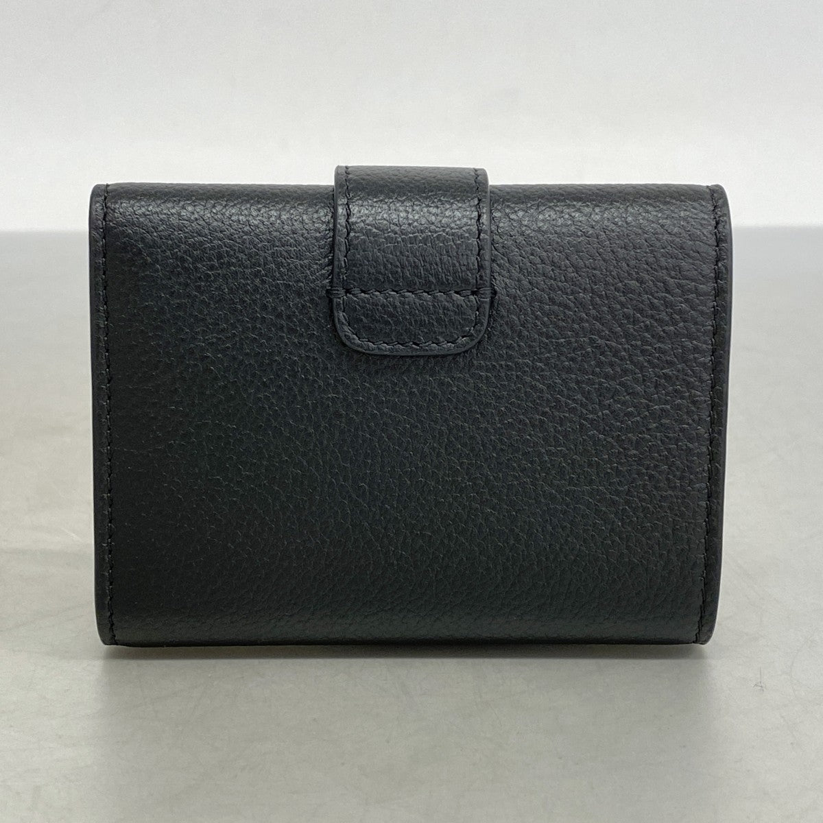 ★SALE【5he4825-h】セリーヌ 三つ折り財布 トリオンフ レザー ブラック ゴールド金具【中古】レディース