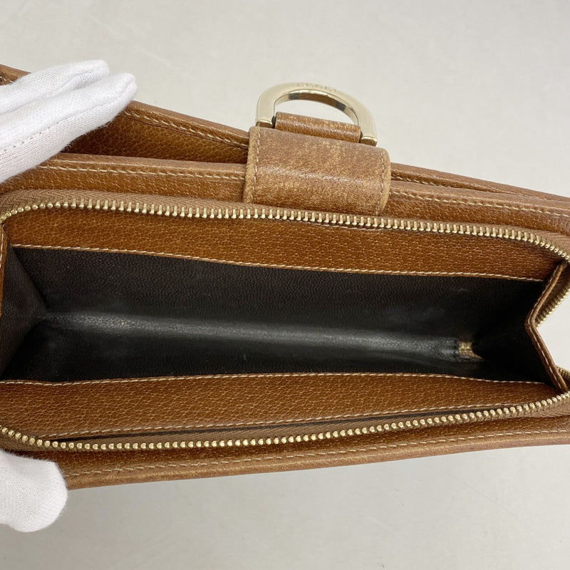 【5he4828-h】グッチ 長財布 インターロッキングG 154256 デニム ブルー ブラウン ゴールド金具【中古】レディース