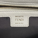 【5he4890-h】フェンディ ハンドバッグ ズッカ マンマバケット レザー ホワイト ゴールド金具【中古】レディース