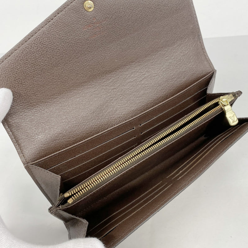 【5he4914-h】ルイヴィトン 長財布 ダミエ ポルトフォイユサラ N63209 エベヌ【中古】レディース