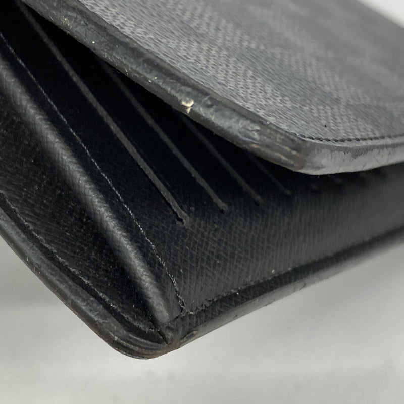 【5he4926-h】ルイヴィトン 長財布 ダミエ・グラフィット ポルトフォイユブラザ N62665 ブラック【中古】メンズ