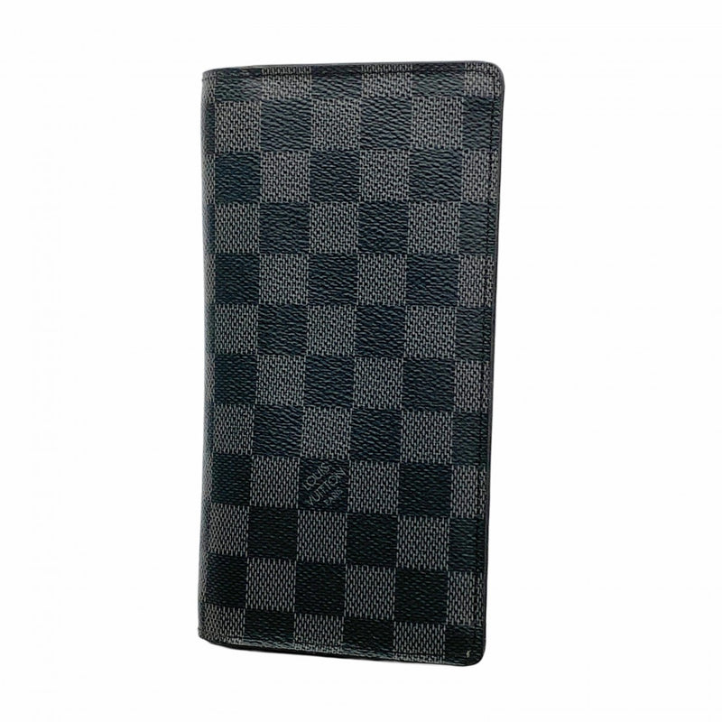 【5he4926-h】ルイヴィトン 長財布 ダミエ・グラフィット ポルトフォイユブラザ N62665 ブラック【中古】メンズ