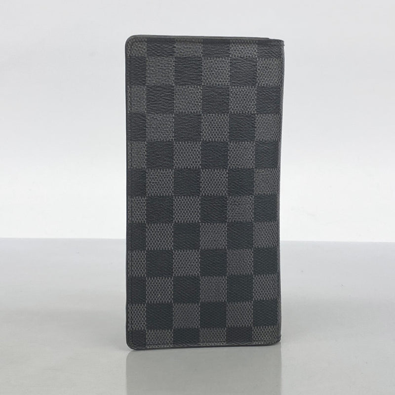 【5he4926-h】ルイヴィトン 長財布 ダミエ・グラフィット ポルトフォイユブラザ N62665 ブラック【中古】メンズ