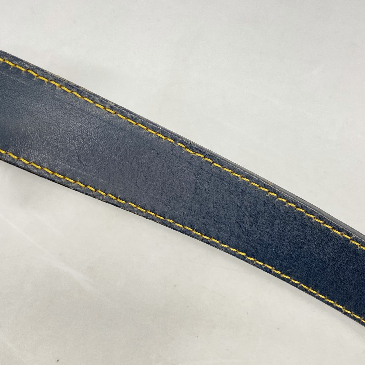 【5he4934-h】クリスチャンディオール ハンドバッグ トロッター サドルバッグ キャンバス ネイビー ゴールド金具【中古】レディース