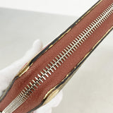 【5he4935-h】グッチ 長財布 GGブルームス 404071 PVC ブラウン ピンク シルバー金具【中古】レディース