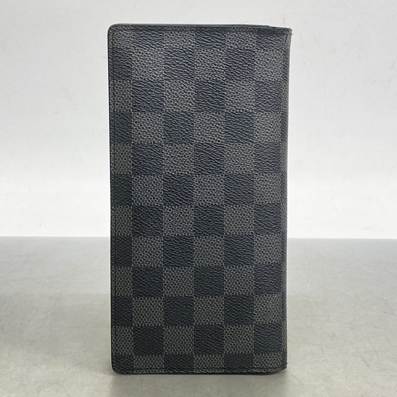 【5he4939-h】ルイヴィトン 長財布 ダミエ・グラフィット ポルトフォイユブラザ N62665 ブラック グレー【中古】メンズ