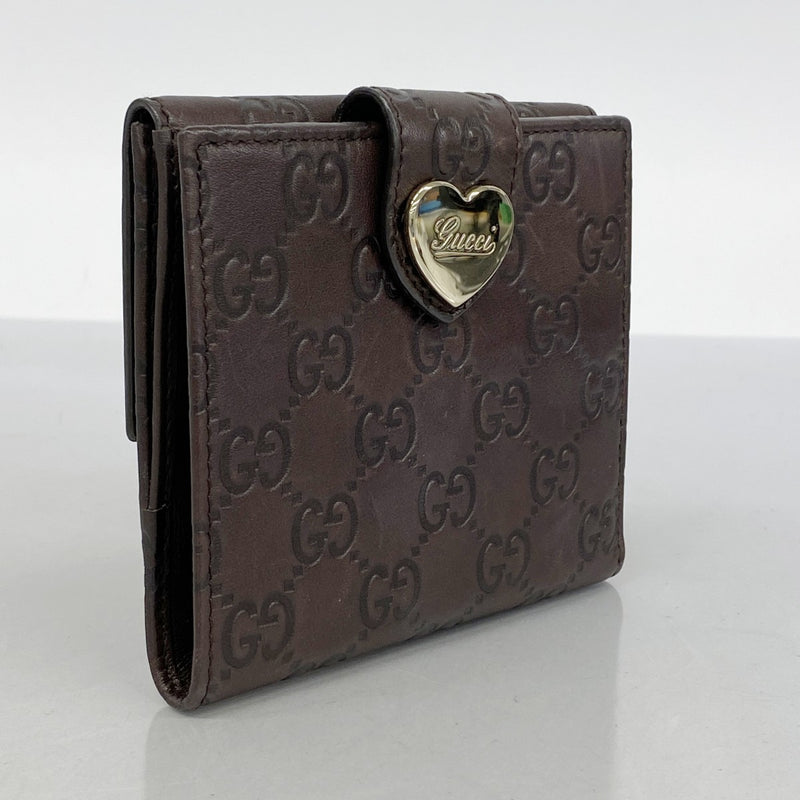 【5he4953-h】グッチ 財布 グッチシマ 203549 レザー ブラウン ゴールド金具【中古】レディース