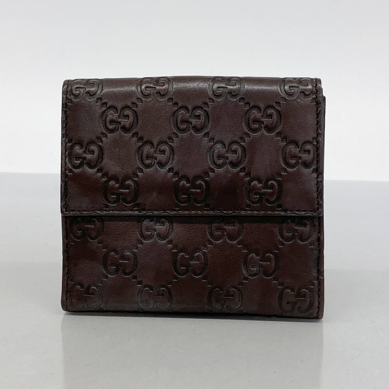 【5he4953-h】グッチ 財布 グッチシマ 203549 レザー ブラウン ゴールド金具【中古】レディース