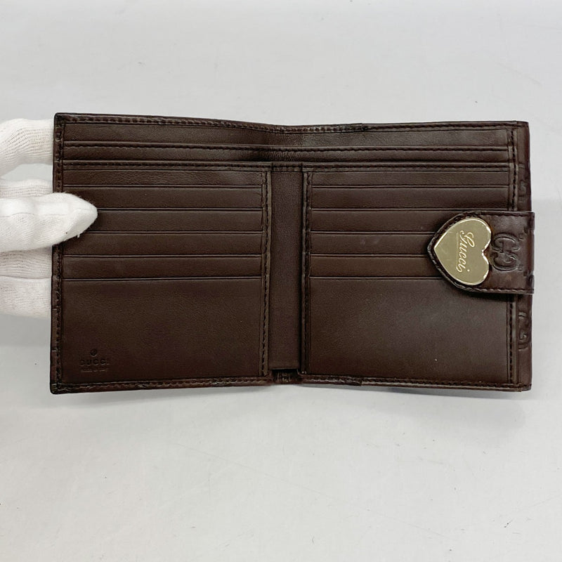 【5he4953-h】グッチ 財布 グッチシマ 203549 レザー ブラウン ゴールド金具【中古】レディース