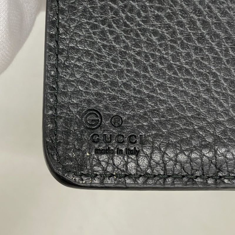 【5he4960-h】グッチ 長財布 インターロッキングG 449397 レザー ブラック シャンパンゴールド金具【中古】メンズ