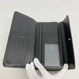 【5he4960-h】グッチ 長財布 インターロッキングG 449397 レザー ブラック シャンパンゴールド金具【中古】メンズ