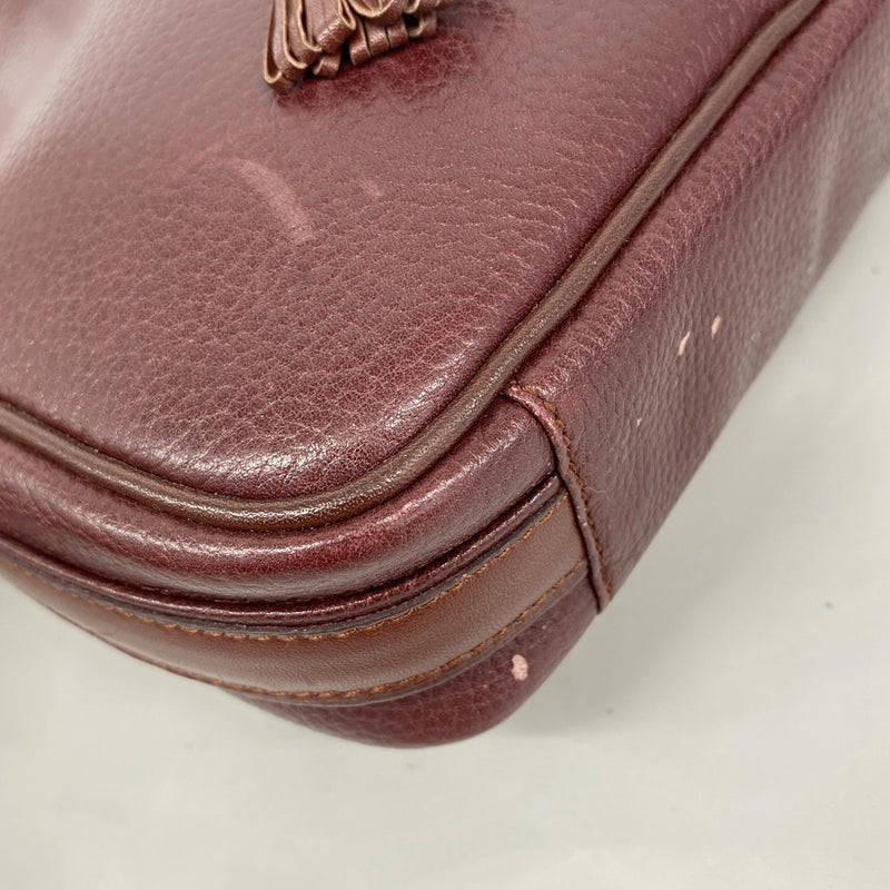 【5he4969-h】カルティエ ショルダーバッグ マスト トリニティ レザー ボルドー ゴールド/シルバー金具【中古】レディース