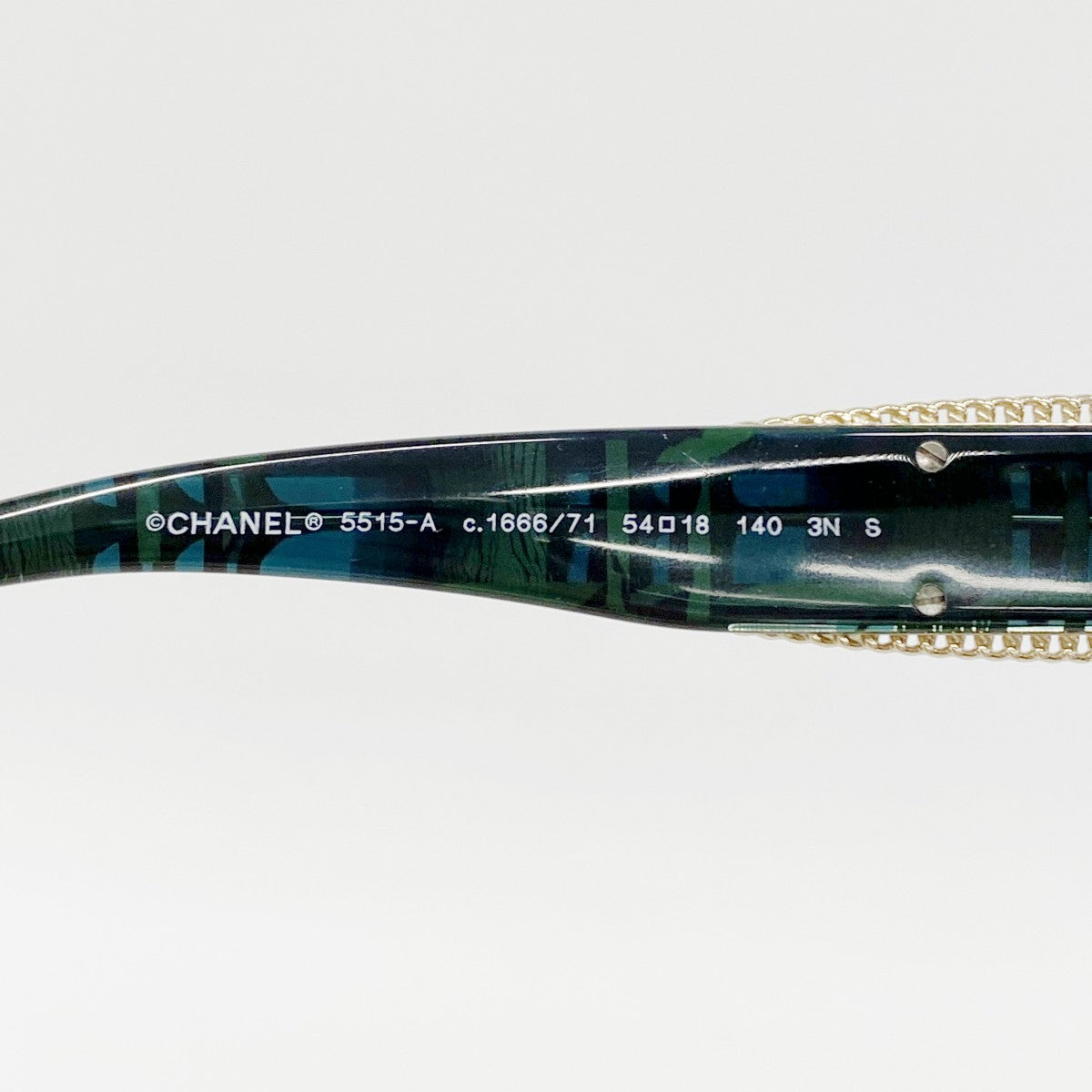 ★SALE【5he5028-h】シャネル サングラス 5515-A プラスチック グリーン シャンパンゴールド金具【中古】レディース
