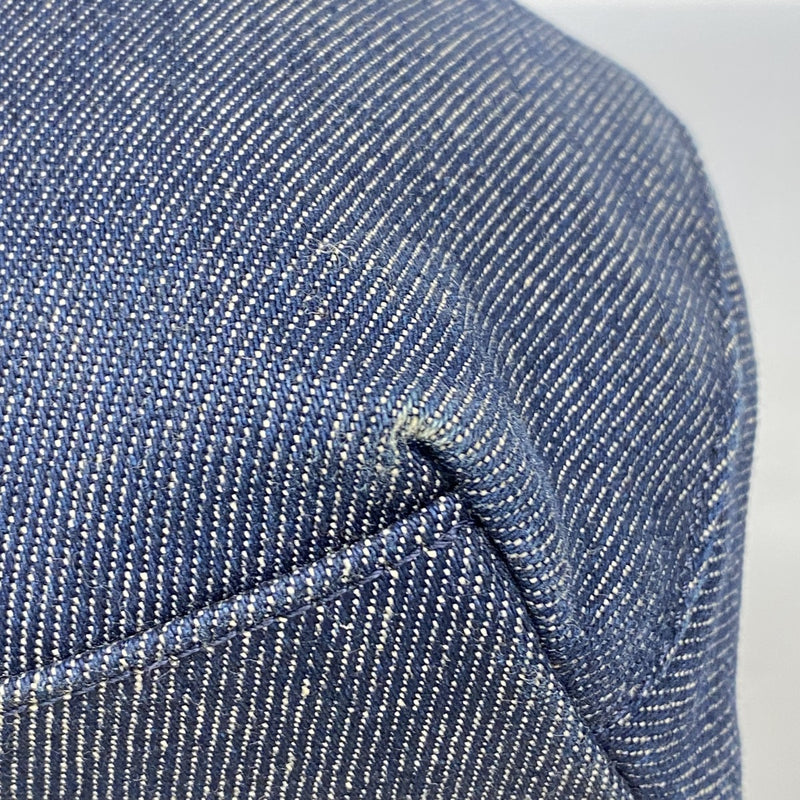 【5he5032-h】クリスチャンディオール ハンドバッグ マリスパール デニム ネイビー シルバー金具【中古】レディース