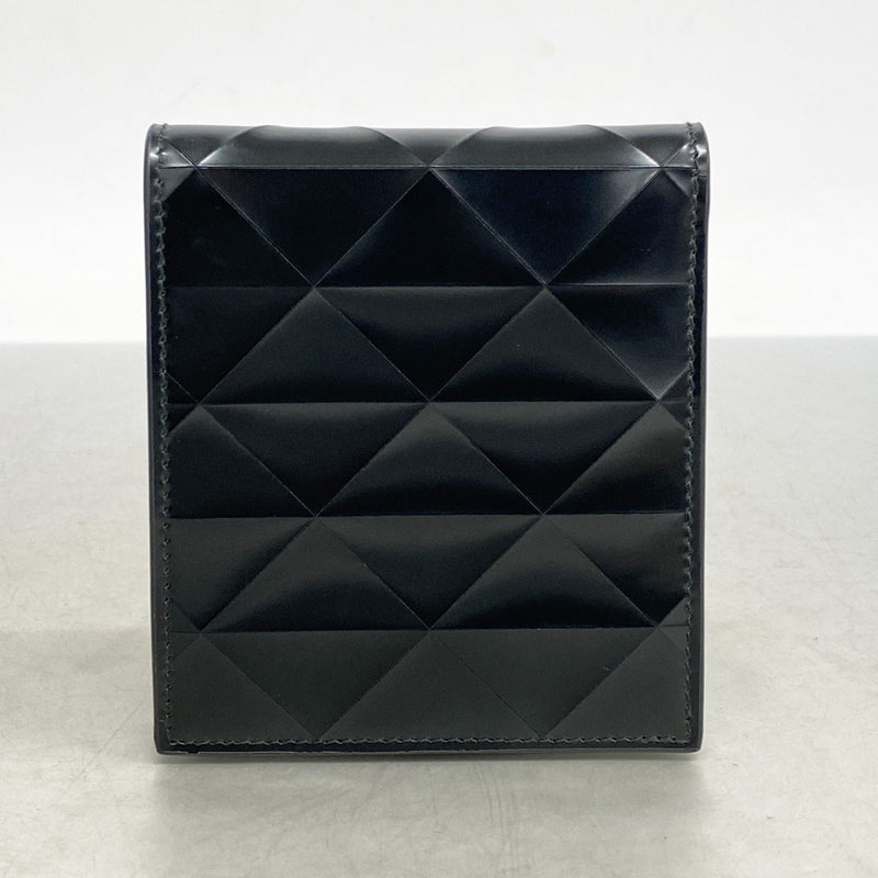 【5he5033-h】プラダ 財布 レザー ブラック シルバー金具【中古】メンズ