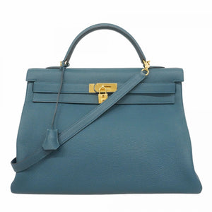 ★SALE【5he5150-h】エルメス ハンドバッグ ケリー40 トリヨンクレマンス コルヴェール ゴールド金具 T刻印【中古】レディース