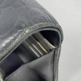 【5he5174-h】シャネル 長財布 カメリア ラムスキン ブラック シルバー金具【中古】レディース