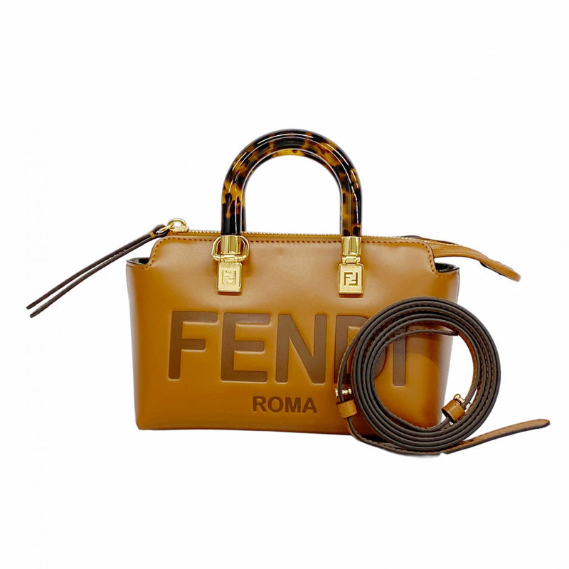 【5he5194-b-h】フェンディ ショルダーバッグ バイザウェイミニ レザー ブラウン ゴールド金具【中古】レディース