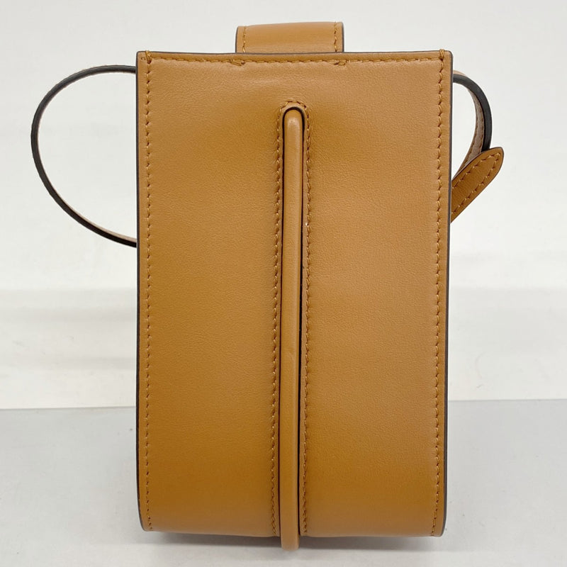 【5he5206-h】フェンディ ショルダーバッグ レザー ブラウン ゴールド金具【中古】レディース
