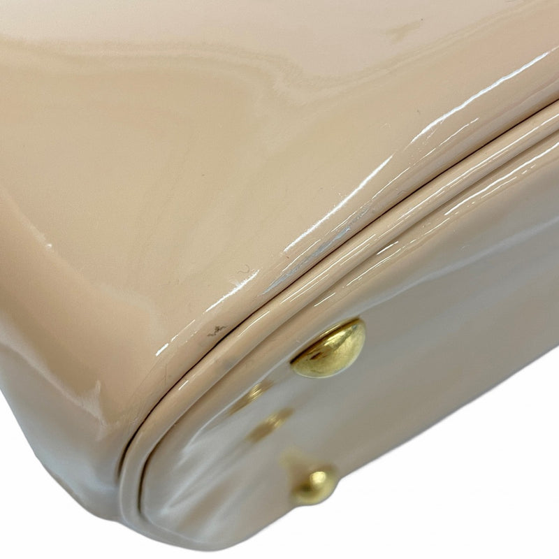 【5he5208-h】グッチ ハンドバッグ ホースビット 319795 エナメル ライトブラウン ゴールド金具【中古】レディース