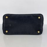 【5he5252-h】プラダ ハンドバッグ カナパ キャンバス ブラック ゴールド金具【中古】レディース