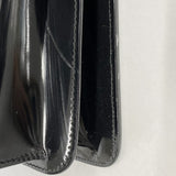 【5he5255-h】グッチ ブリーフケース バンブー 015 1046 3304 エナメル ブラック シルバー金具【中古】メンズ