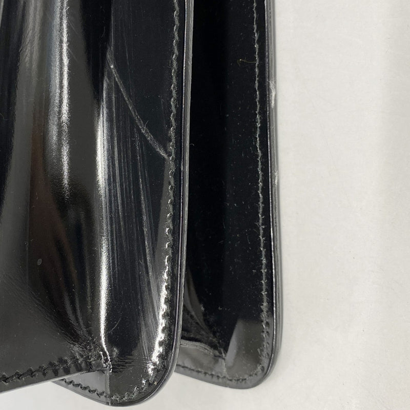 【5he5255-h】グッチ ブリーフケース バンブー 015 1046 3304 エナメル ブラック シルバー金具【中古】メンズ
