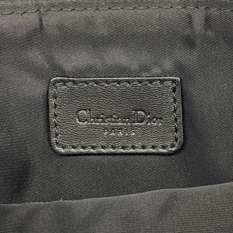 【5he5260-h】クリスチャンディオール ハンドバッグ トロッター サドルバッグ キャンバス ブラック シルバー金具【中古】レディース