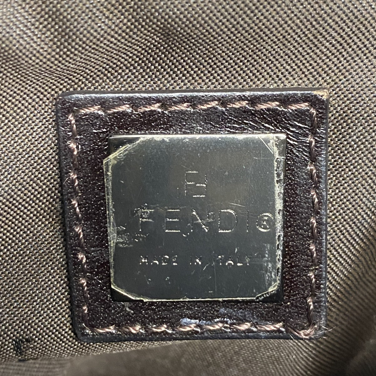 【5he5270-h】フェンディ ハンドバッグ ズッカ ナイロンキャンバス ブラウン シルバー金具【中古】レディース
