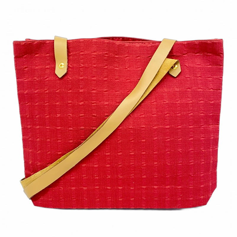 【5he5271-h】エルメス ショルダーバッグ アメダバカバドゥポッシュ キャンバス レッド ゴールド金具【中古】レディース