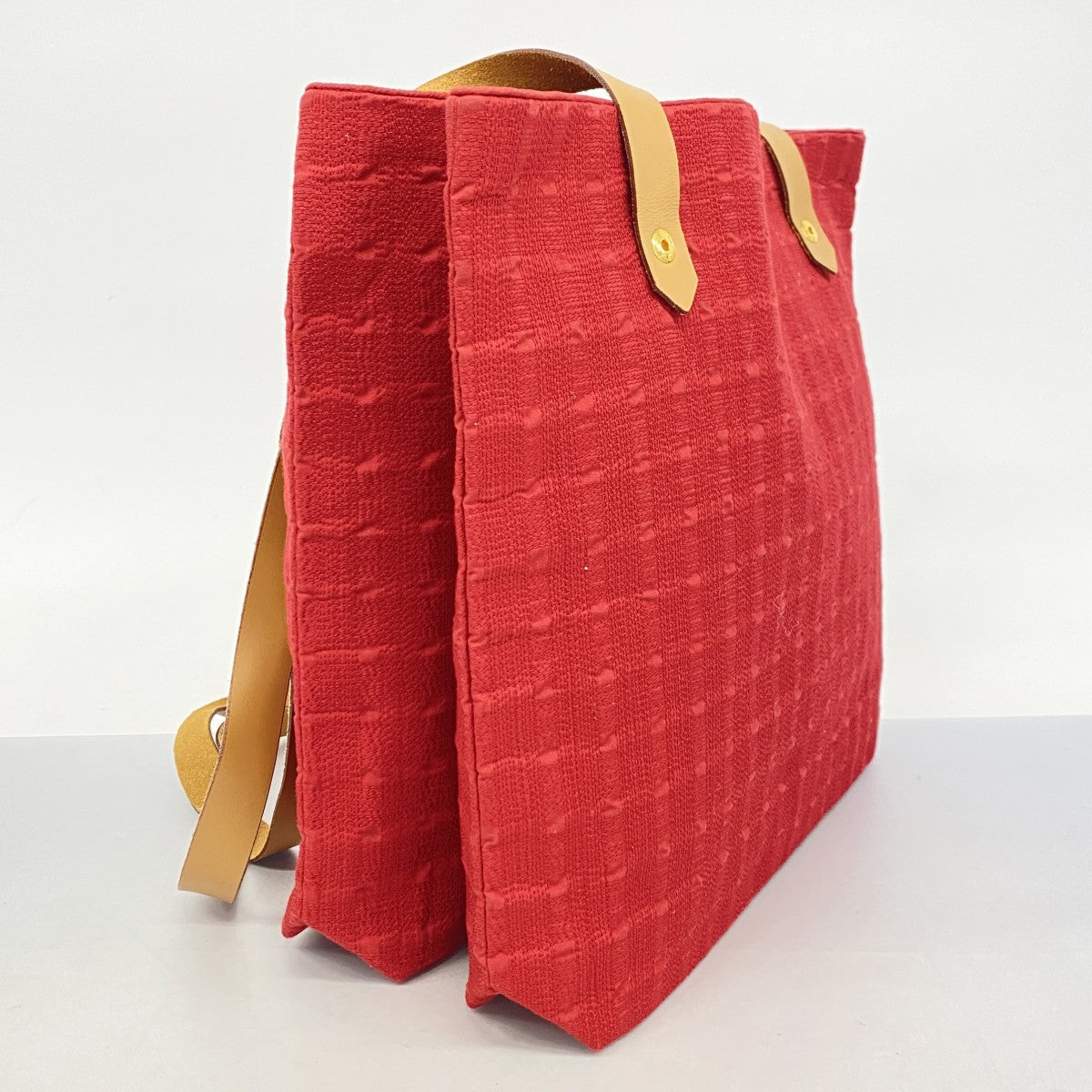 【5he5271-h】エルメス ショルダーバッグ アメダバカバドゥポッシュ キャンバス レッド ゴールド金具【中古】レディース