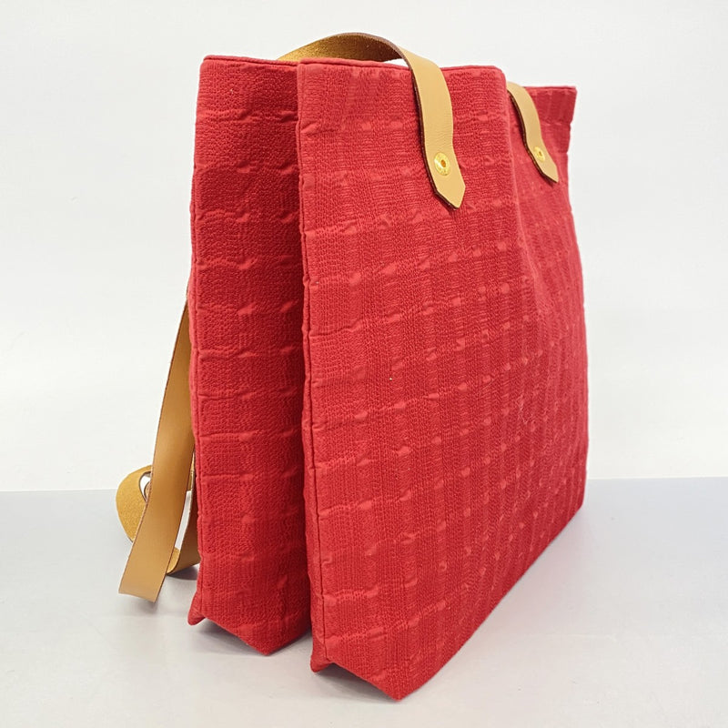 【5he5271-h】エルメス ショルダーバッグ アメダバカバドゥポッシュ キャンバス レッド ゴールド金具【中古】レディース