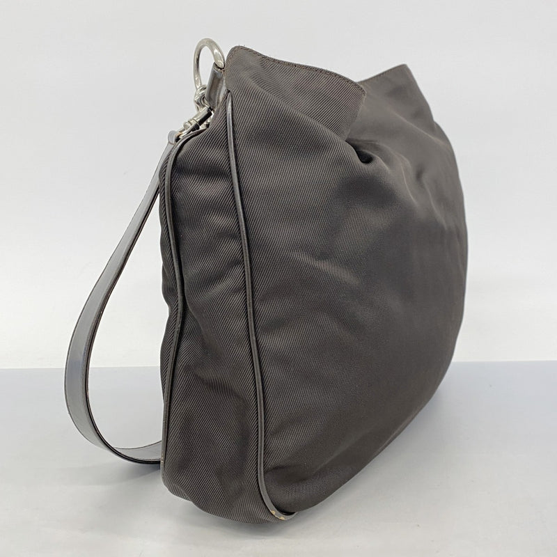 【5he5272-h】グッチ ハンドバッグ バンブー 001 2058 1577 5 ナイロン ブラウン シルバー金具【中古】レディース