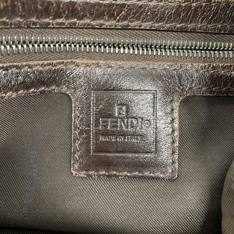 【5he5280-h】フェンディ ハンドバッグ ズッカ ナイロンキャンバス ブラウン シルバー金具【中古】レディース