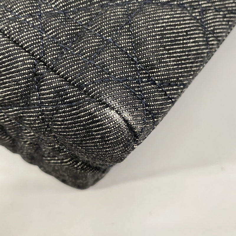 【5he5282-h】クリスチャンディオール ハンドバッグ カナージュ レディディオール デニム ブラック シルバー金具【中古】レディース